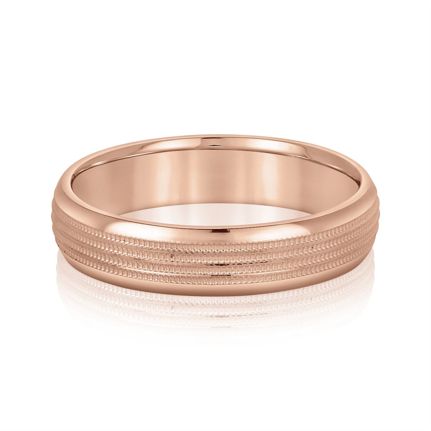 Men's Multi Milgrain Rows Inlay Wedding Band-VIRABYANI